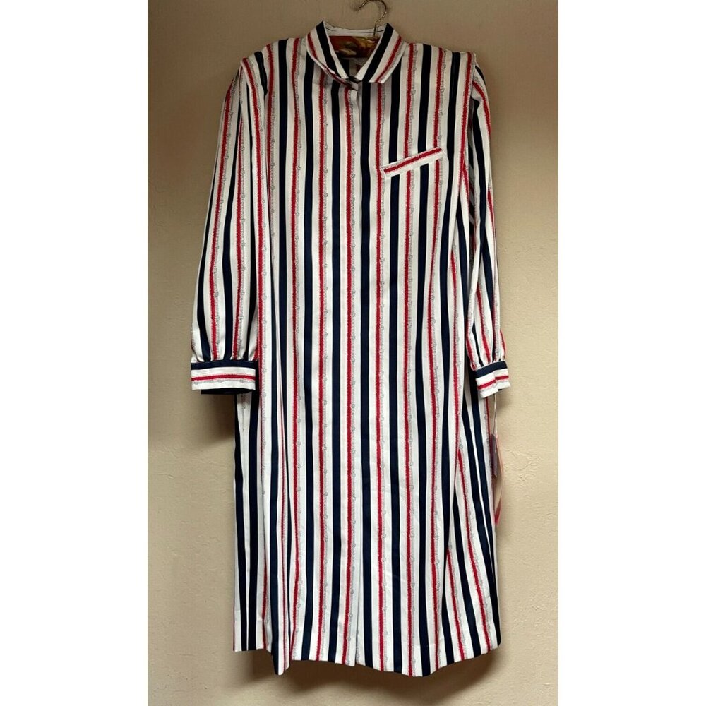 Vintage ILGWU Vintage Schrader Sport 14 Button Down Long Sleeve Shirt Dress New